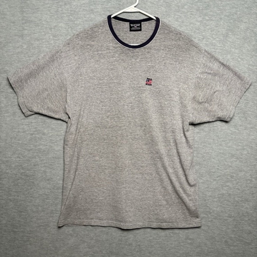 Polo Ralph LaurenJeans Co. TShirt Ringer Crew Neck USA Flag Logo Gray Tee Men L